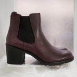 Wine Ankle Boots